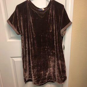 Soft and silky velvet t-shirt dress